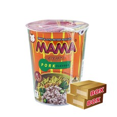 태국컵라면 마마 컵 포크 플레이버 돼지고기 MAMA 박스 70G X 12EA, 12개