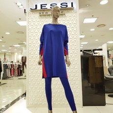 제시뉴욕 배색 절개 롱 니트J885NSKA4950
