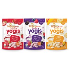 해피베이비 Happy Baby Organic Yogis Freeze Dried Yogurt 해피베이비요기스 요거트볼 인기3종 28g, 딸기베리바나나망고