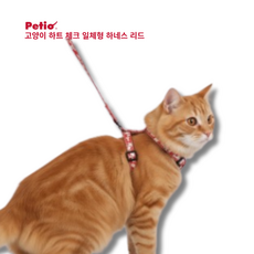 [페티오] 고양이 일체형 하네스 리드줄 돌발 탈출방지 사이즈 조절 안전 반사 재질, 1개, 스카이블루