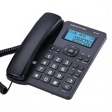 [대명전자] 벨 무음전화기 블랙 DM-806 발신자표시 유선 전화기 포트2개 카드리더기 팩스연결가능