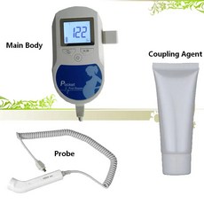 태아심음측정기 태아도플러 CONTEC 3MHz 프로브 심장 박동 모니터 백라이트 LCD 파란색 젤, 1개