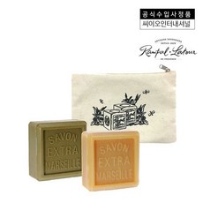 [갤러리아] 랑팔라투르[랑팔] 유기농 비누 마르세유 150g 듀오세트 (파우치 증정), 1개/향:벌트