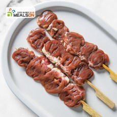 밀스온 캠핑음식 국내산 수제 닭꼬치 염통 닭염통 10꼬치 소스포함, 5개, 330g
