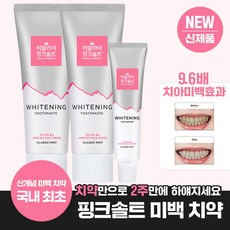 [국내최초 신개념 미백치약] 히말라야 핑크솔트 화이트닝 치약 클래식민트 100g*2개+치약 30g, 2개, 100g