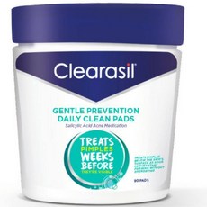 Clearasil Daily Clear 하이 드라-블래스트 페이셜 클렌징 패드 90 개 오일 프리, 1