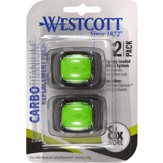 Westcott 16854 종이 커터 블레이드 교체 세트 CarboTitanium 본디드 트리머용 2팩, Westcott 16854 종이 커터 블레이드 교체 세