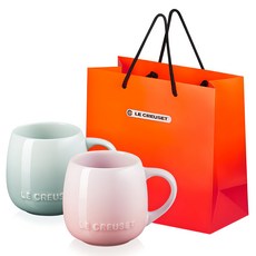 LE CREUSET U馬克杯 S 320ml 2款組+購物袋, 1組, 貝殼粉+海鹽綠