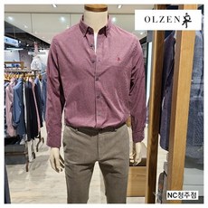 (올젠) 면 혼방 소재의 미니체크 셔츠 ZOA3WC1302 WN NC청주점