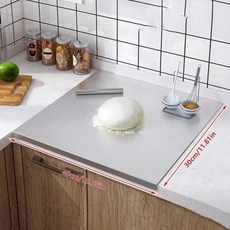 스텐도마 ㄱ자형 스테인레스스틸도마 스테인리스 스틸 도마 립 포함 다기능 페이스트리 베이킹 보드 음식 조리대 주방 도구, 1개, 없음