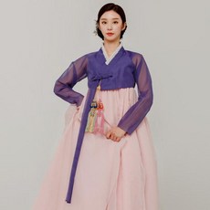 - [대여한복] 보랏빛향기 시스루스타일 하객한복 돌잔치한복대여 촬영용한복 행사용한복 추천