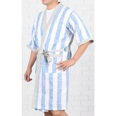 [ USA94-3BU ] 블루줄무늬/하늘색/마사지복/사우나/목욕/손님용/건강검진복/원피스/미용/맛사지/까운/가운