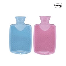 FASHY 파쉬 독일 보온 물주머니 단면빗살무늬 0.8L 노커버, 스카이블루, 1개