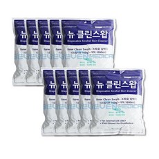 [세븐메디컬] 메디탑 뉴클린스왑 소독용 알콜솜 지퍼백(160g), 10개 - 메디탑알콜스왑