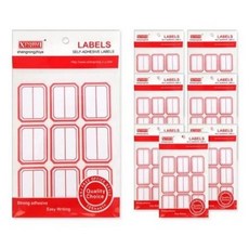 블루마토 사각 라벨4 견출지 9p x 10매, 빨강, 8개