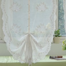 로만셰이드 미국식 승강 구멍뚫을필요없음 유럽식 인테리어 칸막이 부채꼴모양 바란스 풍선 가로닫이막커튼, C04-블루 커튼봉 블루베리 세계 면