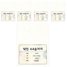 덕인 색화지 습자지 A4 9절, 500매, 19. 흰색