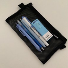 신학기 스테디셀러 지우개 형광펜 샤프 볼펜 문구세트 파스텔톤 필통 올인원 핑크 블루 화이트 그레이 그린 네이비 선물 세트 1개 blue 상품 이미지