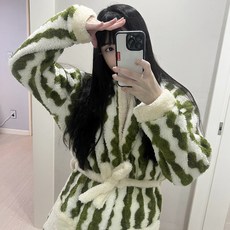 미코허그 겨울 극세사 수면 로브 목욕 샤워 가운, 워터멜론_Free, 1개