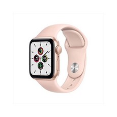 Apple 애플워치 SE, 골드 알루미늄 케이스, 핑크 샌드 스포츠 밴드, 40mm, GPS