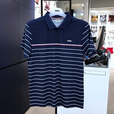 [휠라언더웨어] FILA 마린 스트라이프 보더나염 남성 카라티 (DID) 흡습속건 기능의 50D 에어로쿨 매쉬 소재의 남자 카라 티셔츠 #레귤러핏