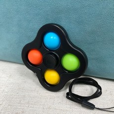 손가락 버블 음악 자이로 마우스 킬러 자이로 키 체인 감압 감압 핸들 프레스 스위치 장난감, 하나, 4 잎 블랙 버블 음악 손가락 탑