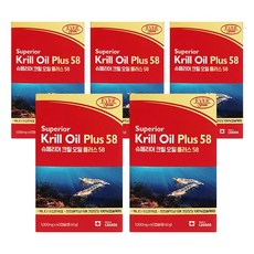 크릴오일 플러스 인지질 58% Krill Oil, 5개, 60정