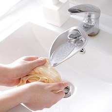 세면기수도꼭지연장기 물튐방지 어린이 욕실수전확장기구, 그레이, 1개