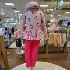 밀리밤(산본점) 25여름신상레쉬가드세일!!!!!@@미리장만!!!!여아~원피스형 밀리 체리 모자셋트 긴팔긴바지 레쉬가드 MLAR25451