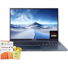 ASUS Vivobook Laptop 16 WUXGA Business and Student Computer Windows 11 Home 40GB RAM 1TB SSD AMD Ryz, 없음, 1) MS Office - 40GB RAM  1TB S