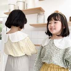 돌핀웨일 윙즈둥근카라플라워블라우스(70~130cm)