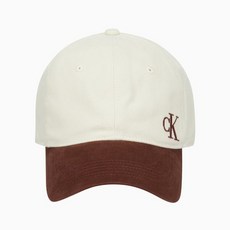 캘빈클라인 진 CALVIN KLEIN JEANS 남 아이보리/브라운 마이크로 모노그램 엠브로이더리 클리어 블락 볼캡 40W0958 N8P