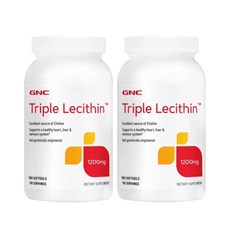 GNC 트리플 레시틴 1200mg 180정 (소프트젤) GNC Triple Lecithin 1200mg 180Scaps -2개 SET, 1.2g, 2개