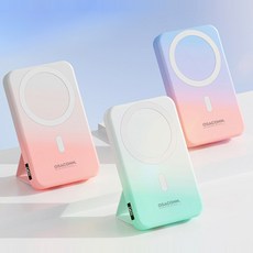 [OSACONN] 오사콘 보조배터리 무선 고속충전 대용량 맥세이프 10000mAh 파스텔, 화이트-민트 - 엠피맨