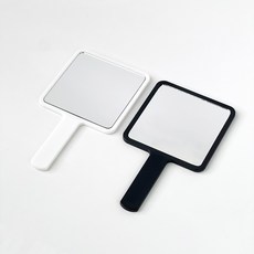 비하인드 모던심플 휴대용 사각 메이크업 손거울 1+1, 1개, 블랙1+1