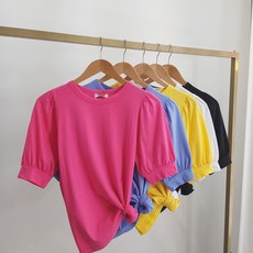 허니제이 여성용 브링 퍼프소매 반팔 티셔츠 1+1