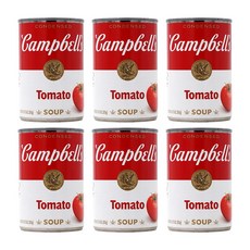 Campbell's 6개 캠벨 농축 토마토 스프 통조림 간편 수프 305 g, 305g