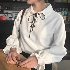 JH 여자 카라넥 아일렛 블라우스 벌룬프릴 오피스 패션
