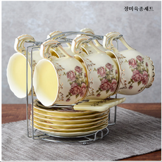 리앤킴 북유럽 스타일 커피잔 찻잔 세트 lnk470, 1세트, 장미6