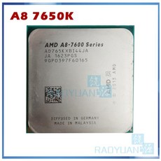 AMD A8-Ses A8 7600 7650K A8-7650 3.3GHz 쿼드 코어 CPU 프로세서 AD765KXBI44JA 소켓 FM2 +, 한개옵션0