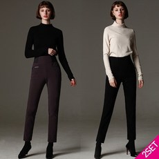 [신세계TV쇼핑]2SET [홈쇼핑방송/화숙리] 지퍼 기모 본딩 퀼팅 팬츠 2종세트
