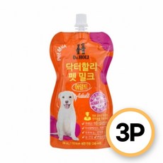 강아지 저지방 펫밀크 소화편한 유당분해 우유 3p 근육발육 특별식 훈련용 노령견간식, 3개