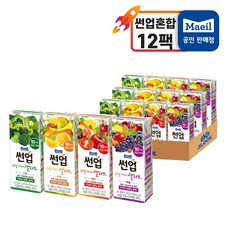 매일유업(임박특가) 썬업 200ml 12팩 녹황3팩 그린3팩 퍼플3팩 레드3팩 유통기한 12.19일