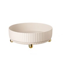js 회전보관용기 화장품보관함 주방보관함 회전트레이, 화이트 대 28x10cm, 1개