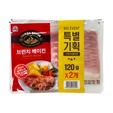 대림 캠프하우스 브런치 베이컨 120g+120g, 단품, 단품