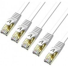 영국직배송 베톱 1m 5Pack 플랫 CAT7 고속 10Gbps RJ45 Cat 7 이더넷 케이블 STP 구리 와이어 실드 및 컴퓨터 노트북 라우터, 1