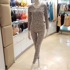 DB_ 비비안 꽃 프린트 면 멜란지 여성 내의세트G LG9251S GREY