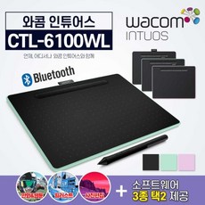 와콤 인튜어스 중형 블루투스 타블렛 CTL-6100WL, 블랙, CTL-6100WL/K