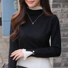 포플러앤씨 샤샤 레이스 니트 블라우스