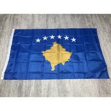 Superone코소보 깃발 장식용 걸이식 배너 이중 침투 폴리에스터 인쇄 3x5ft 90x150cm, [01] 90x150 센치메터, 1개